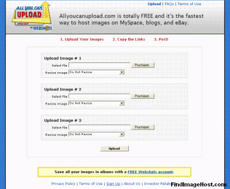 AllYouCanUpload image hosting site