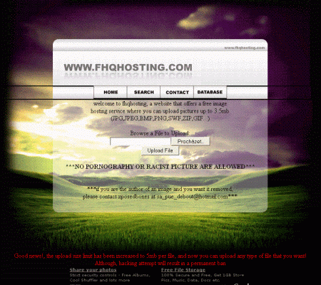 FHQhosting image hosting site