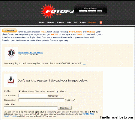 FotoFap image hosting site