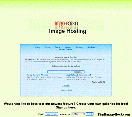 Imagecross image hosting site
