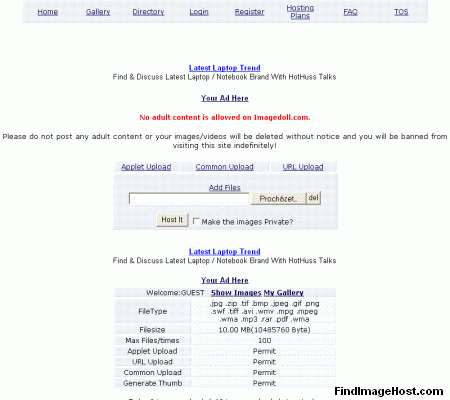 ImageDoll image hosting site