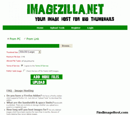 Imagezilla.net image hosting site