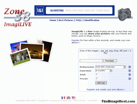 ImagiLive image hosting site