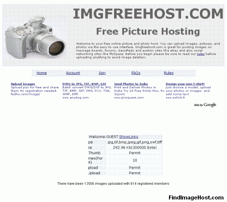ImgFreeHost image hosting site