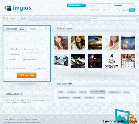 Imgius image hosting site