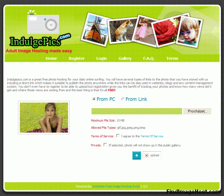 IndulgePics image hosting site