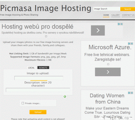 Picmasa image hosting site