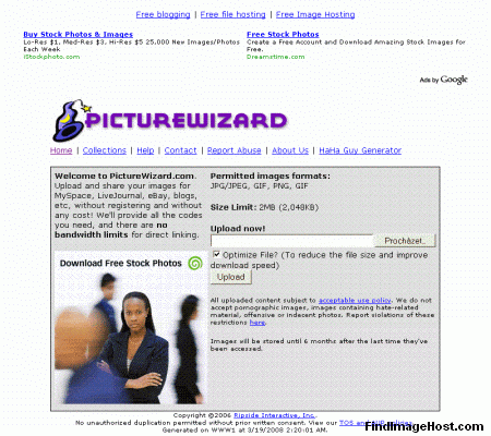 PictureWizard image hosting site