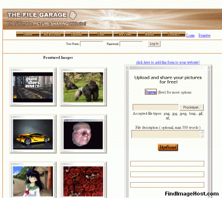 The File Garage image hosting site