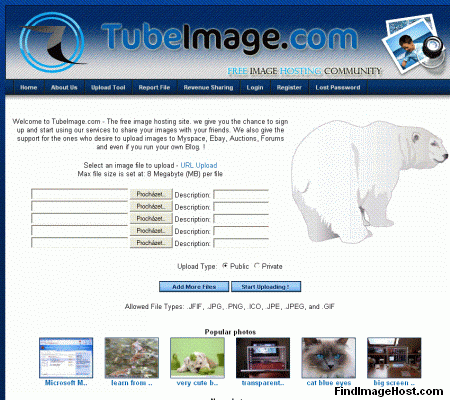 TubeImage image hosting site
