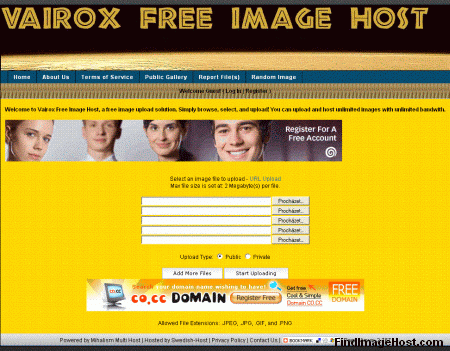 Vairox image hosting site